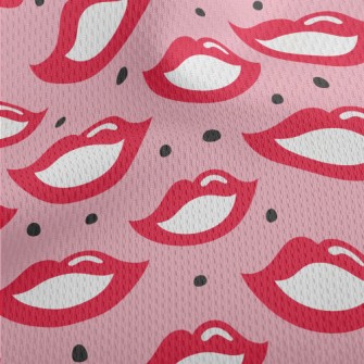 70s Retro Red Lips Athletic Mesh Flat Back