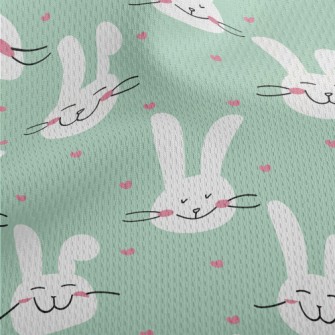 Happy Smiling Bunny Athletic Mesh Flat Back