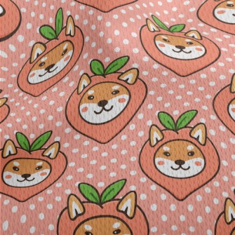 Peach Shiba Inu Athletic Mesh Flat Back