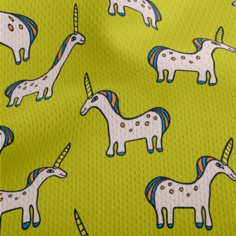 Hand Drawn Unicorn Doodle Athletic Mesh Flat Back