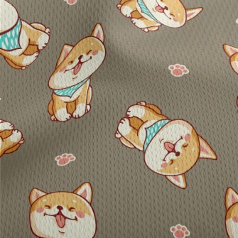 Cute Smiling Shiba Inu Athletic Mesh Flat Back