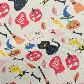 Hand Drawn Halloween Elements Performance Linen