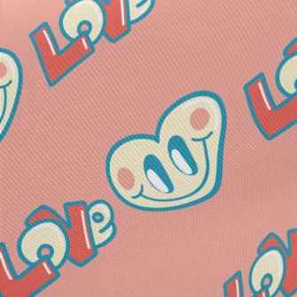 Happy Cartoon Love Heart Twill