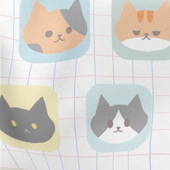 Cartoon Cat Cube Stretch Ponte