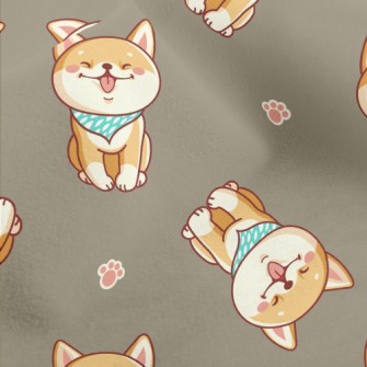 Cute Smiling Shiba Inu Micro Fleece