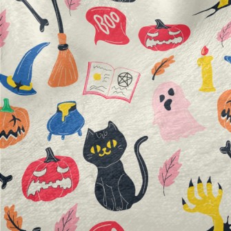 Hand Drawn Halloween Elements Minky