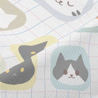 Cartoon Cat Cube Piqué