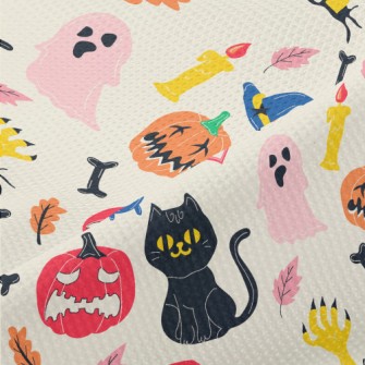 Hand Drawn Halloween Elements Piqué