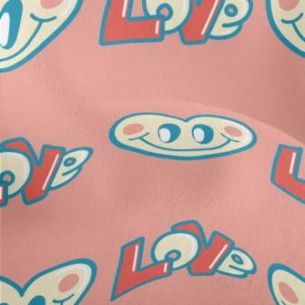 Happy Cartoon Love Heart Lightweight Performance Linen
