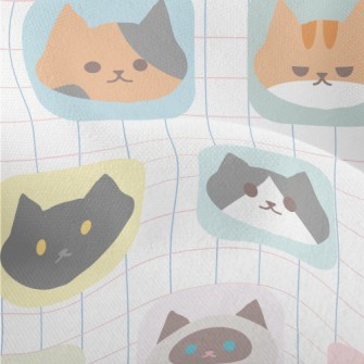 Cartoon Cat Cube Lightweight Performance Linen