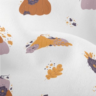 Autumn Plants And Pumpkins Lightweight Performance Linen