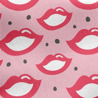 70s Retro Red Lips Jersey Backed Fleece