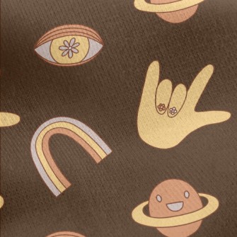 70s Psychedelic Pattern Jersey Backed Fleece