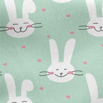 Happy Smiling Bunny Jersey Backed Fleece