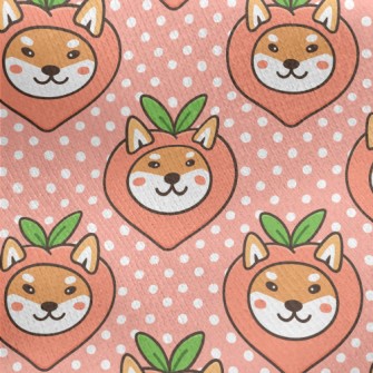 Peach Shiba Inu Jersey Backed Fleece