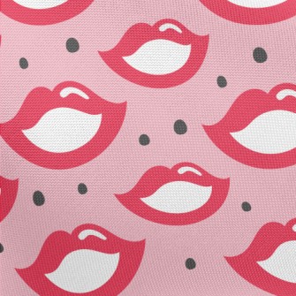 70s Retro Red Lips Pongee