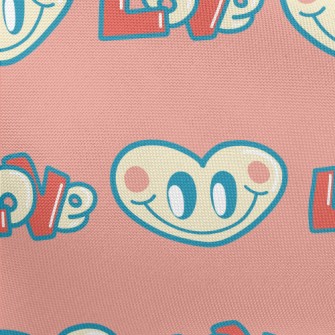 Happy Cartoon Love Heart Pongee