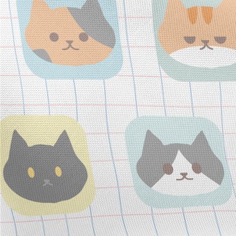 Cartoon Cat Cube Pongee