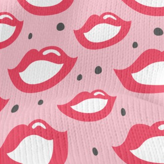 70s Retro Red Lips Stretch Jersey