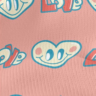 Happy Cartoon Love Heart Stretch Jersey