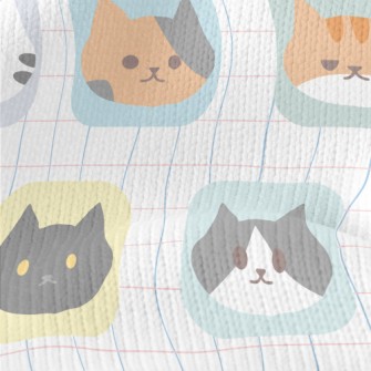 Cartoon Cat Cube Stretch Jersey