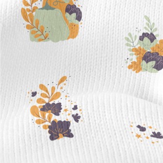 Pumpkin With Leaves Stretch Jersey