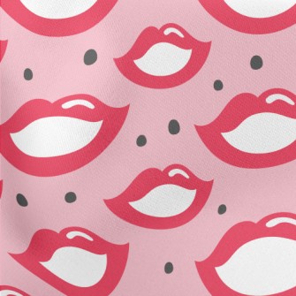 70s Retro Red Lips Lightweight Cotton Poplin