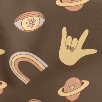 70s Psychedelic Pattern Lightweight Cotton Poplin