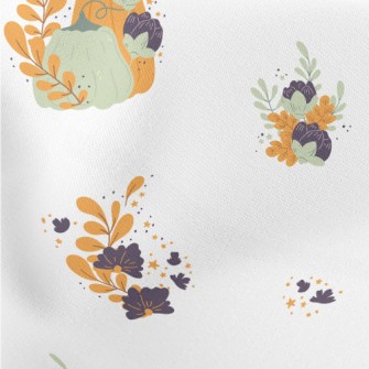 Pumpkin With Leaves Lightweight Cotton Poplin