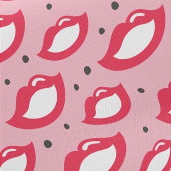 70s Retro Red Lips Midweight Cotton Poplin