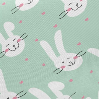 Happy Smiling Bunny Midweight Cotton Poplin