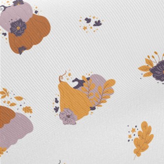 Autumn Plants And Pumpkins Midweight Cotton Poplin