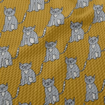 Cat Children's Graffiti Birdseye Piqué