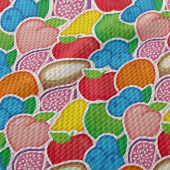 Colorful Fruit Stickers Birdseye Piqué