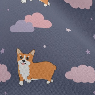 Hand Drawn Corgi In The Sky Chiffon