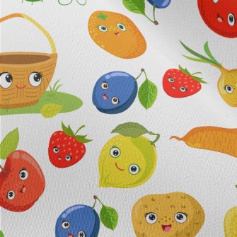 Cute Fruits And Vegetables Chiffon