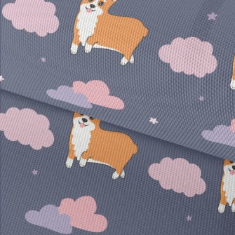 Hand Drawn Corgi In The Sky Waterproof Oxford