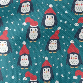 Penguin With Santa Hat Waterproof Canvas