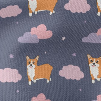 Hand Drawn Corgi In The Sky Waterproof Canvas