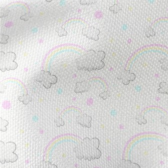 Cartoon Rainbow Clouds Waterproof Canvas