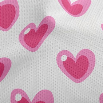 Cartoon Pink Love Athletic Mesh Flat Back