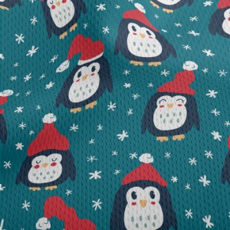 Penguin With Santa Hat Athletic Mesh Flat Back