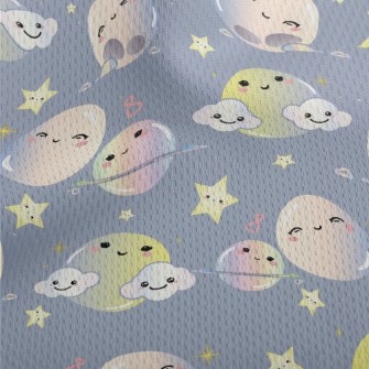 Cute Smiling Starry Sky Athletic Mesh Flat Back