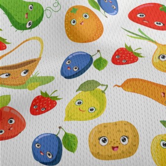 Cute Fruits And Vegetables Athletic Mesh Flat Back
