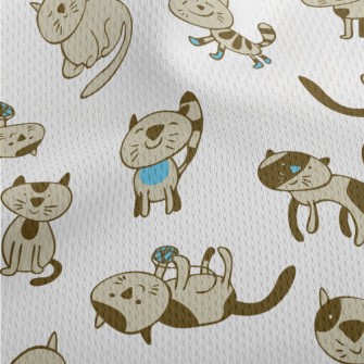 Hand Drawn Domestic Cat Athletic Mesh Flat Back