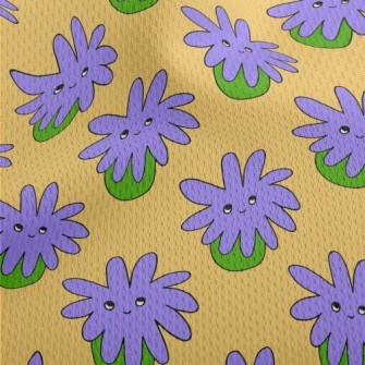 Psychedelic Purple Flowers Athletic Mesh Flat Back
