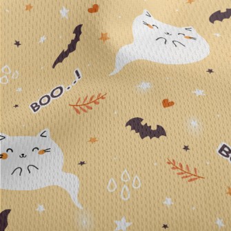 Cute Ghost Cat Athletic Mesh Flat Back