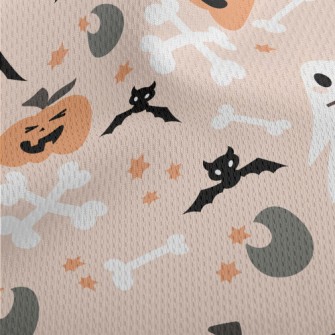 Playful Halloween Doodles Athletic Mesh Flat Back