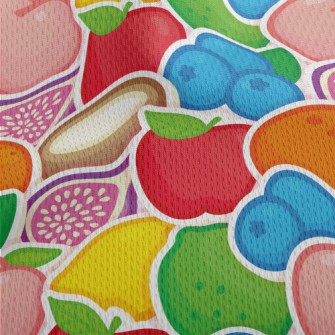 Colorful Fruit Stickers Athletic Mesh Flat Back