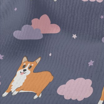 Hand Drawn Corgi In The Sky Terry